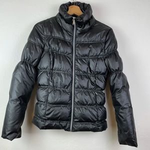 Guess Black Quilted Puffer Jacket Collared Zip up